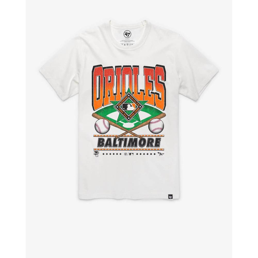 NEW ’47 men's baltimore orioles straight shot franklin tee in white